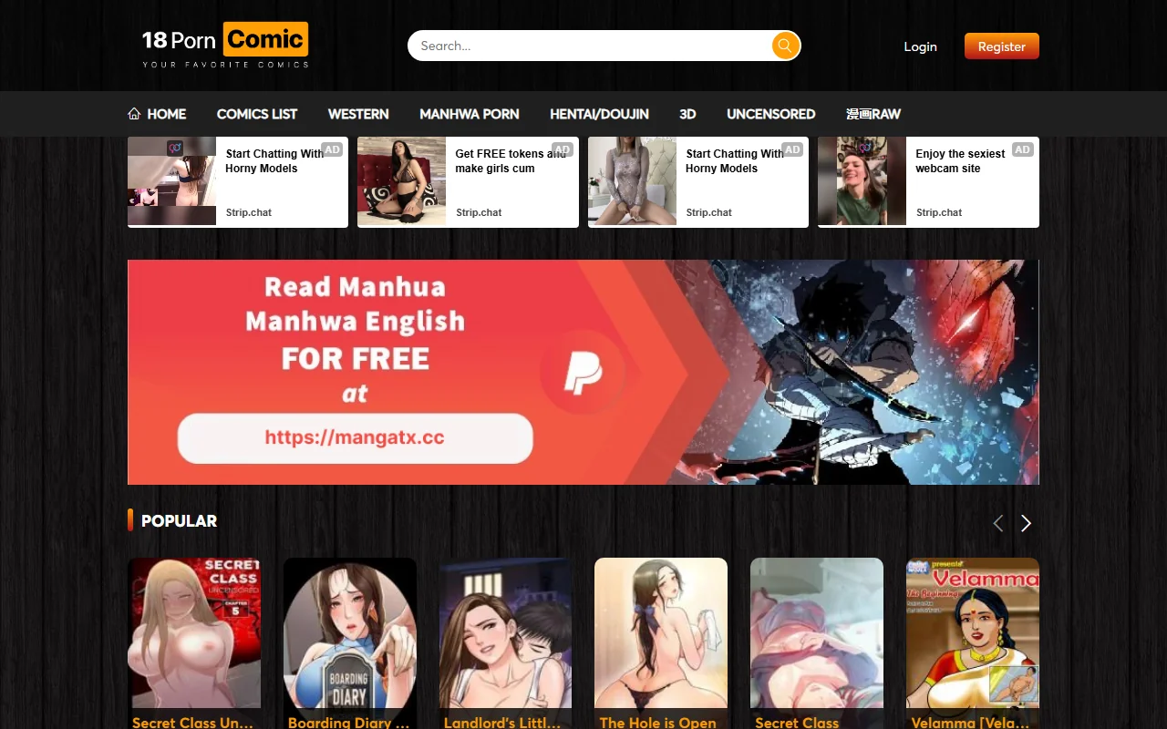 Screenshot of 18Porncomic